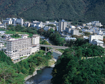 鬼怒川と温泉街